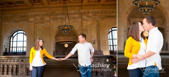 Robertshaw Engagement at Kansas City’s Union Station and Loose Park. Photos by Kansas City and Destination Wedding and Lifestyle Portrait Photographers ©Kevin Ashley Photography