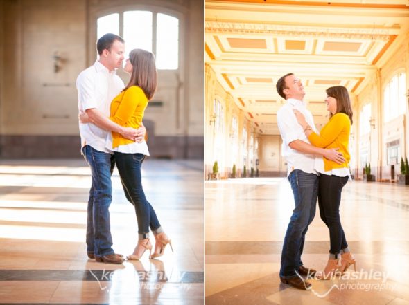 Robertshaw Engagement at Kansas City’s Union Station and Loose Park. Photos by Kansas City and Destination Wedding and Lifestyle Portrait Photographers ©Kevin Ashley Photography