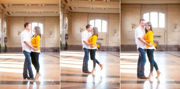 Robertshaw Engagement at Kansas City’s Union Station and Loose Park. Photos by Kansas City and Destination Wedding and Lifestyle Portrait Photographers ©Kevin Ashley Photography