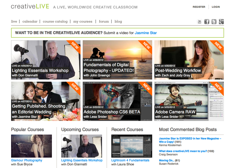 Creative Live Website Home Page