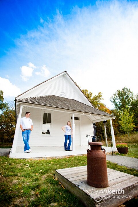 Matt and Lindsey's Engagement Photo Session at Ironwoods Lodge in Leawood Kansas by Kevin Keith Photography 01