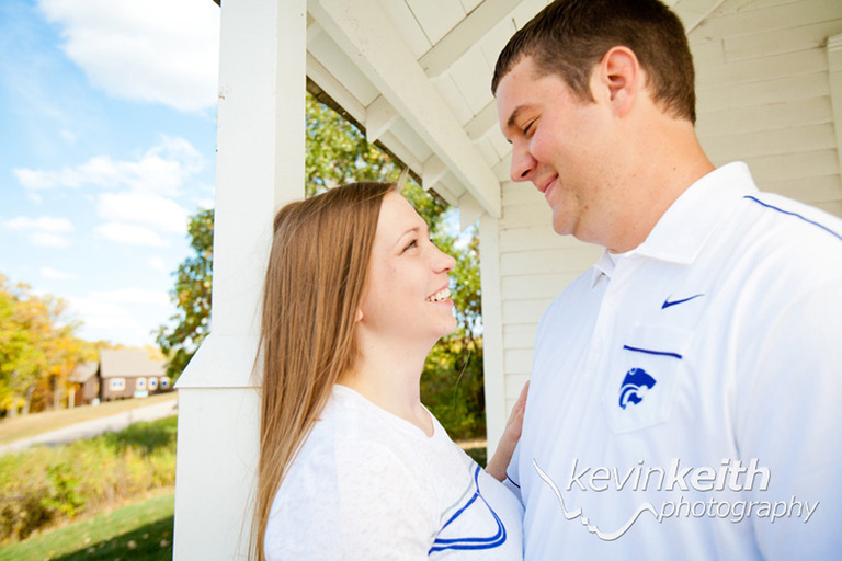 Matt and Lindsey's Engagement Photo Session at Ironwoods Lodge in Leawood Kansas by Kevin Keith Photography 12