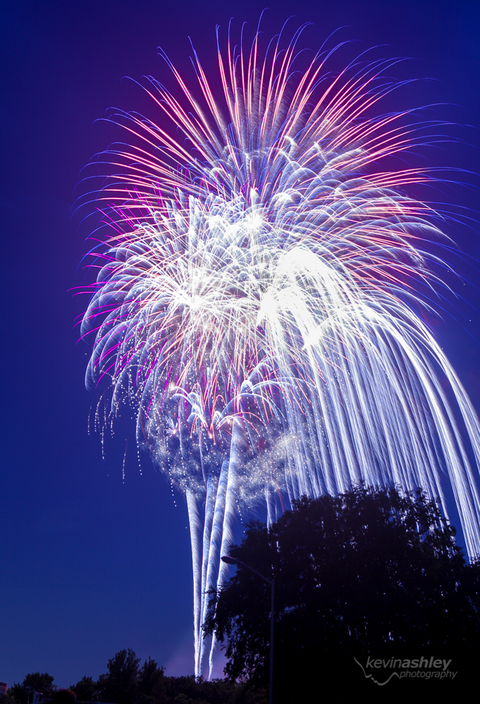 Fireworks at Corporate Woods on Independence Day July 4th by Kevin Ashley Photography Kansas City and Destination Wedding Photographer and Lifestyle Portrait Photographer