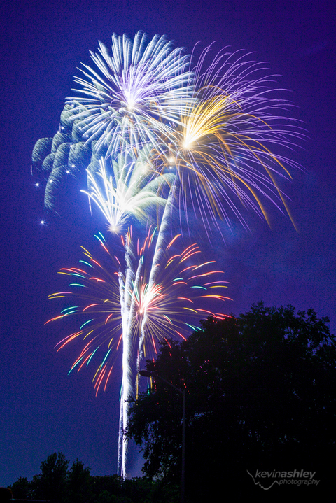 Fireworks at Corporate Woods on Independence Day July 4th by Kevin Ashley Photography Kansas City and Destination Wedding Photographer and Lifestyle Portrait Photographer