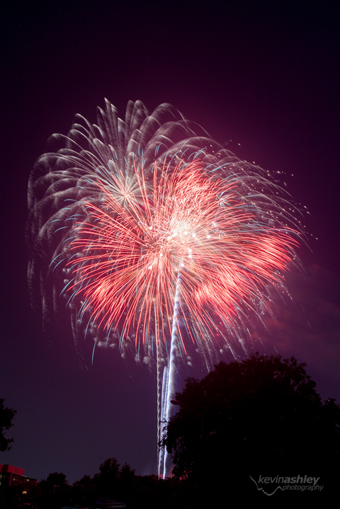 Fireworks at Corporate Woods on Independence Day July 4th by Kevin Ashley Photography Kansas City and Destination Wedding Photographer and Lifestyle Portrait Photographer