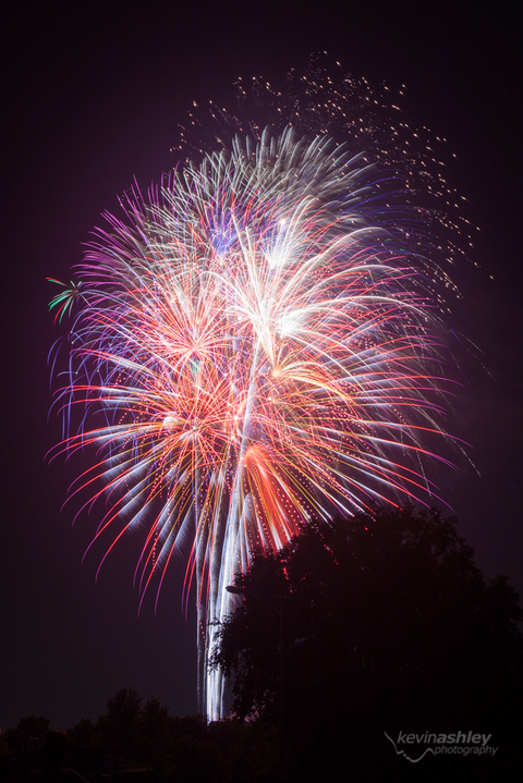 Fireworks at Corporate Woods on Independence Day July 4th by Kevin Ashley Photography Kansas City and Destination Wedding Photographer and Lifestyle Portrait Photographer