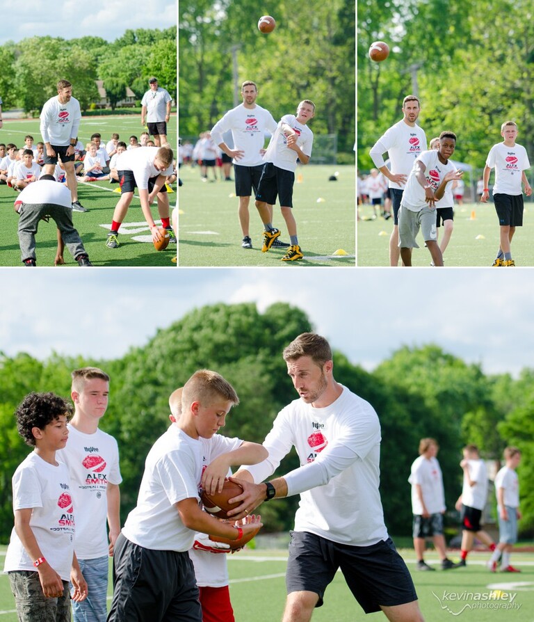 Kansas City Chief's quarterback Alex Smith Football ProCamp sponsored by Hyvee at Shawnee Mission West High School in Kansas City. Photos by Kevin Ashley Photography.