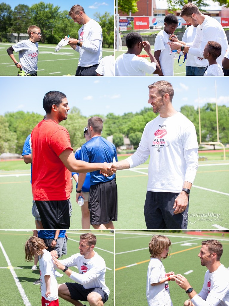 Kansas City Chief's quarterback Alex Smith Football ProCamp sponsored by Hyvee at Shawnee Mission West High School in Kansas City. Photos by Kevin Ashley Photography.
